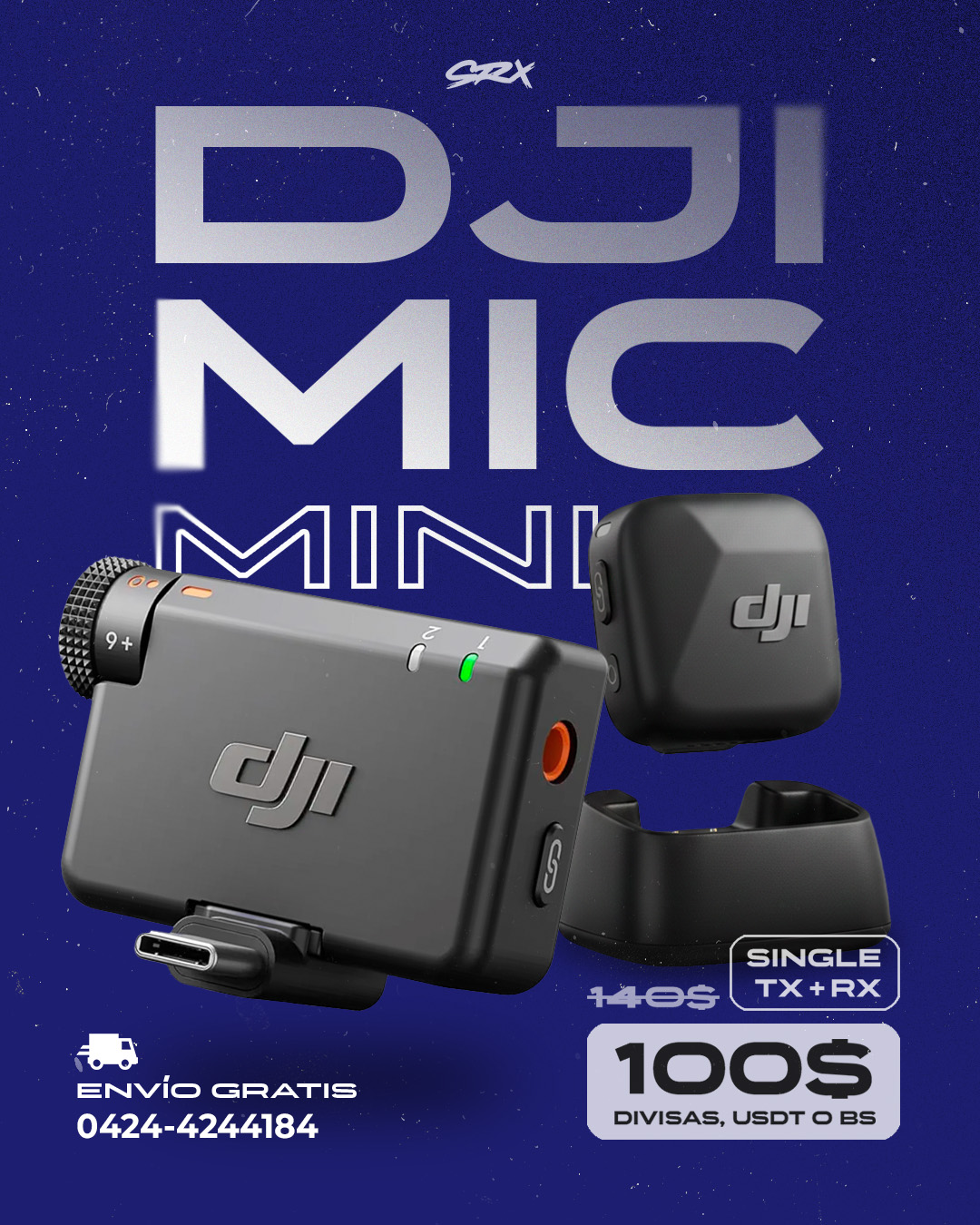 Micrófono DJI Mic Mini SINGLE (1 TX + 1 RX)